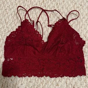 Victoria's Secret Pink Lace Bralette in Deep Red